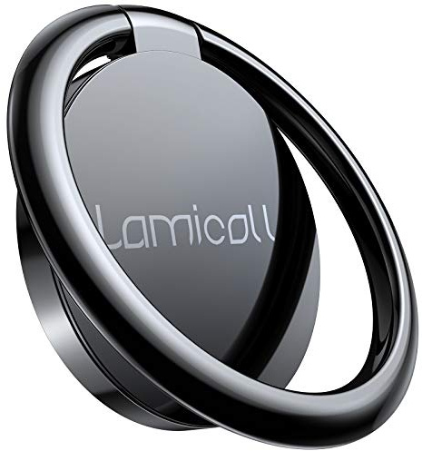 Lamicall Cell Phone Ring Holder Stand - Phone Finger Gip Kickstand, 360° Rotation Polished Metal Grip for Magnetic Car Mount, Fit for iPhone 17/16/15/14 Pro Max Air, Android Smartphone Accessories
