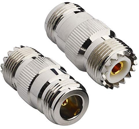 Boobrie N Type to UHF Connector UHF Female to N Female Connector RF Coaxial Adapter 50 ohms N Female to SO-239 UHF Female for WiFi Antenna, CB Radio, Analyzer, Coaxial Cable Pack of 2
