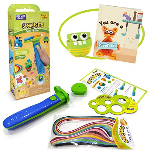Quill On Spyrosity Super Quiller with Electric Tool for Kids Ages 8+ | DIY Paper Quilling Kit, Electric Quilling Tool, Creative Craft Activity, Birthday Gift for Ages 8,9,10,11,12 Years Old