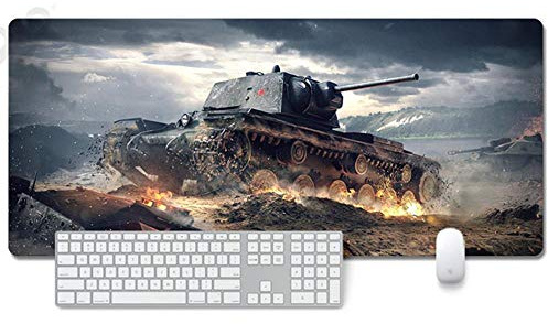 ITBT Mauspad World of Tanks Anime Mauspad Gemütlich Mousepad 900x400mm Mikrofaser Verbessert Geschwindigkeit und Präzision, rutschfest Gummierte Unterseite Waschbar Verschleißfest,Für Desktop PC, D