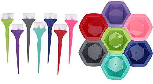 Hair Dyeing Tool 7 Set, Hair Dye Colouring Bleach Bowl Comb Brushes Tint Kit Set Hairdressing Salon Colorful Supplies Tools(Kit)