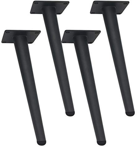 JIAOLUN123 4 Stück Möbelfüße Eisen Schwarz Möbelfüsse Konisch Schräg Möbelbeine Metall Füße für Möbel für Kaffeetisch Fernsehschrank Sofa Lehrstuhl Schrank Badezimmerschrank Ersatzkabinettfüße(30cm)