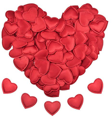 WANDIC Herz-Konfetti-Stoff, 400 Stück, Herz-Schwamm, Blütenblätter, Dekoration, Herz, Konfetti, Schwamm, Tischstreuung, für Valentinstag, Dating, Hochzeit, Festival, Rot
