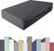 EDDA LUX Spannbettlaken für Topper in 180 x 200 cm, Öko-Tex, Baumwolle m. 5% Elasthan, Weiches Premium Spannbetttuch für Matratzen Topper mit 4-8 cm Höhe, in Graphit