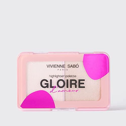 VIVIENNE SABO Highlighter Palette Gloire d'Amour, Tour Eiffel Soft Rose 01 - Schimmernd, Rosa, Mehrere Farbtöne mit warmem und kühlem Unterton - Palette