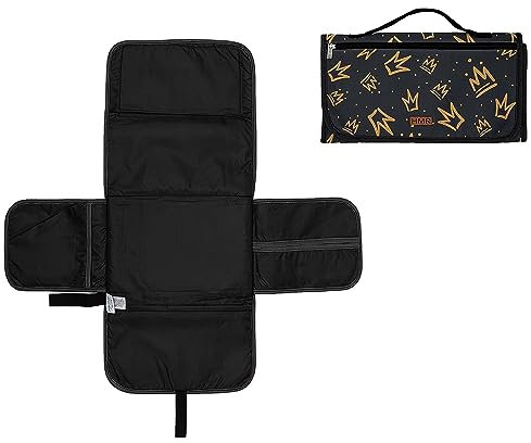 HAMUR HOME Windeltasche mit Tragbare Wickelunterlage Organizer und Kosmetiktasche 3in1 - Kleine Wickeltasche für Unterwegs Mamas Windeln Creme Tücher Baby Organizer (Elegant)