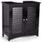 VonHaus Under Sink Bathroom Cabinet – Black Under Sink Storage for Bathroom - Freestanding Under Basin Cabinet with 2 Internal Shelves & Shutter Style Doors – Under Sink Cupboard – Shrewsbury