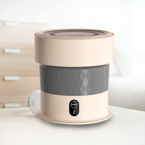 PanHuiWen Plegable Lavadora Manual Sin Electricidad a Pedal Turbina Turbina Lavadora Portatil para Apartamentos De Viaje, Dormitorios, Calcetines,Gold-Base