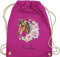 Turnbeutel Rucksack - Pferd Pferde - Wunschname Pferdekopf Name I Pferdemotiv I Geschenk Pferdemädchen - Unisize - Fuchsia - beutel für kindergarten pferderucksäcke pferden horse sportbeutel