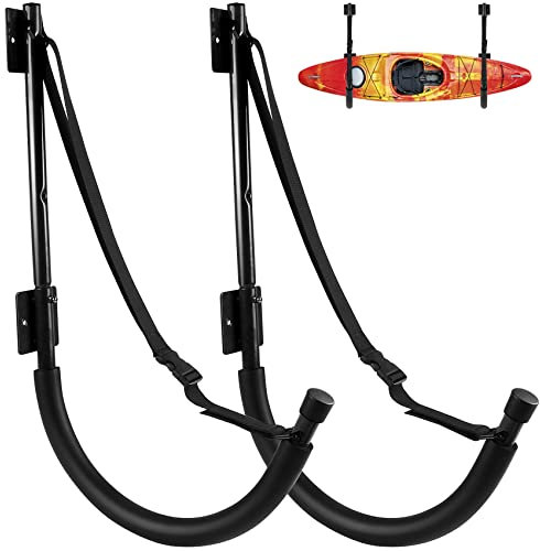 VEITHI Kayak Storage for Garage or Shed, Garage Storage Heavy Duty Hooks, Suitable for Wooden Frames and Solid Walls, Indoor and Outdoor, Black.