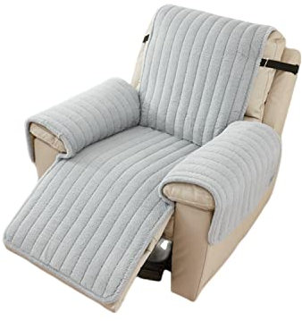 GUYIRT Sesselschoner für Fernsehsessel rutschfest, Fernsehsessel Bezug für Hunde Haustieren, Liegesofa Sesselbezug, Sesselschoner für Relaxsessel Abnehmbare Waschbar-grau-55 x 200 cm