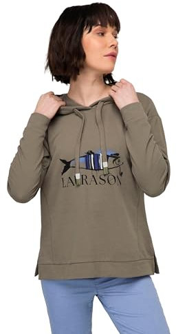 Laurasøn Hoodie, Fisch Motiv, Kapuze, Langarm Stein grau XL 819473190-XL