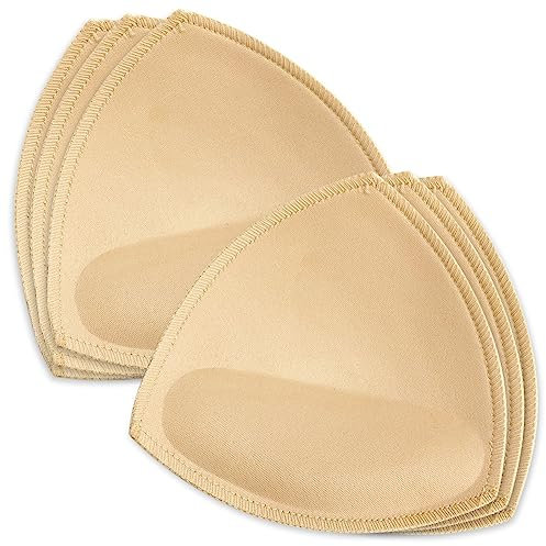 KFLY 3 Pairs Bra Pads Inserts Breast Lift Triangle Breathable Bra Inserts Skin Color Removable Sports Bra for Bikini Top Swimsuit Evening Dress