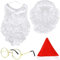 Zecouk Weihnachtsmann Bart und Perücke Mütze Brille Nikolaus Bart und Perücke Weihnachtsmannbart 4 Stück Santa Claus Zubehör für Weihnachten, Familientreffen, Cosplay