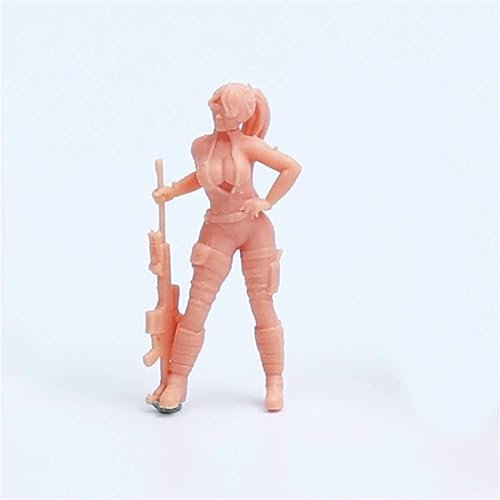 ZEDACAKAI Figurine 1/43 - Hommes et femmes avec pistolets - Personnages de films et de théâtre - Modèle en résine - Garage miniature - Kit GK à colorier par vous-même - N°7