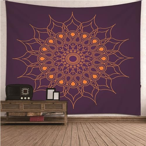 Aotiwe Wandvorhang Boho, Deko Wandbehang Mandala Muster Schwarz Rot Tuch Wand aus Polyester Wanddeko Wohnzimmer 260x240cm