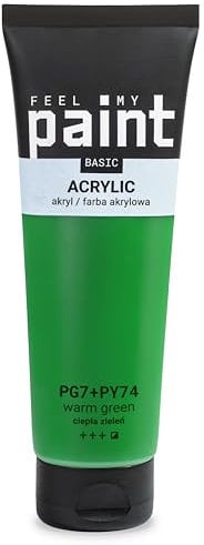 FeelMyPaint Peinture Acrylique Vert Clair – 120 ml couleur artistique hautement pigmentée pour toile, papier, tissu, bois, verre, céramique, métal, pierre