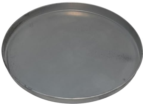 matches21 Edle Dekotablett für eine schöne Tischdeko auf dem Esstisch aus Metall - Rundes Deko Tablett in 19 Durchmesser - Schöner Vintage Dekoteller in grau für Tisch Deko