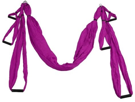 Aerial Yoga Schaukel, Antigravitations-Deckenschaukel, hängende Yoga-Hängematte, Trapezverlängerung Höhenverstellbare Yoga Sling Inversionsübungen für drinnen und draußen (Purple)