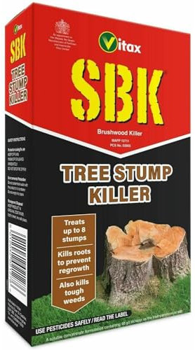 AMK® Vitax SBK Tree Stump Killer 250ml Powerful Concentrate Herbicide Kills Stumps Roots Tough Weeds Woody Plants Systemic Weedkiller