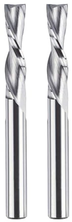 SpeTool Lot de 2 fraises à rainurer en spirale 8 mm Tige Downcut 32 mm Longueur de coupe Fraise à rainurer Fraise hélicoïdale 2 flûtes Routeur Bit Fraise pour défonceuse Bois CNC Fraise à queue VHM