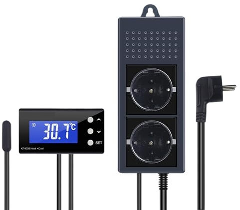 Aquarium Thermostat Socket Temperature Controller Plug Refrigerator Heating Cooling Automatic Thermostat Regulator Control (Color : UK Type)