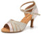SWDZM Scarpe da Ballo Latino Donna Strass Salsa Bachata Prestazioni Professionale,Roze,Hakhoogte 5cm,Suède zool,EU 37