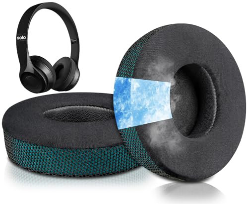 SoloWIT® Kühlgel Ersatzpolster Ersatz Ohrpolster für Beats Solo 2 & Solo 3 Wireless On-Ear Kopfhörer, Polster mit hoher Dichte Geräusch-Isolationschaum, zusätzliche Dicke