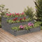Mengtu Hochbeet 3 Etagen Gartenbeet Pflanzenbeet Pflanzkasten Pflanzkübel Kräuterbeet Stufenbeet Blumentreppe Pflanztreppe für Grau 120x120x56 cm Massivholz Tanne Garten Möbel