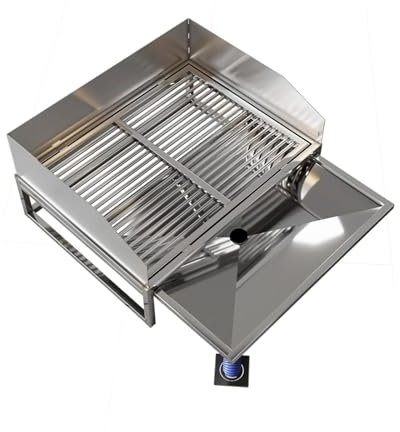 Inodoro para Perros y Mascotas, Bandeja para orinal para perro, Caja de Arena Acero Inoxidable, para mascotas con vallas(125X75cm/49.2X29.5in)