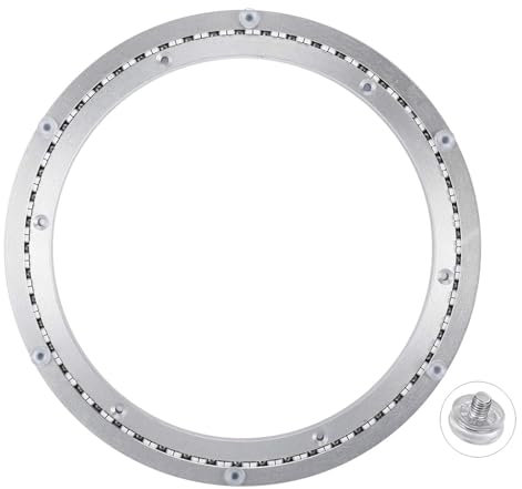 Plato Giratorio Mesa Silenciosa,40cm Grande Plataforma Giratoria,Placa Giratoria con Rodamiento,Base Giratoria de Aluminio para Restaurante TV Tartas Fotografia Monitor