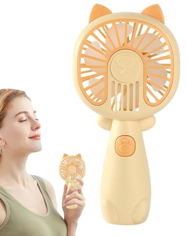 Luckxing Persönlicher Handventilator, Handventilator - Niedlicher, per USB wiederaufladbarer Katzen-Ventilator | Persönlicher Ventilator mit niedlicher Katze, Handventilator,