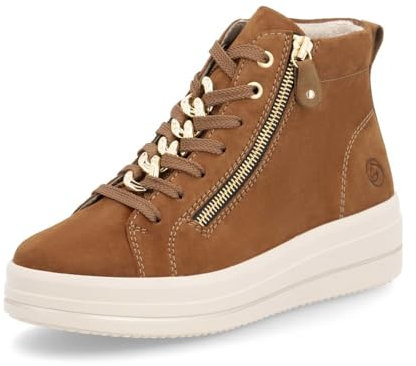 Remonte Sneaker alte da donna D1C70, scarpe basse da donna, inserto sciolto, Marrone 22., 44 EU