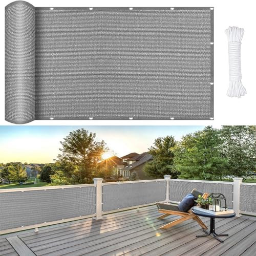 Sonnensegel Rechteckig 70 x 150 cm, 98% UV Schutz, Reißfest Wetterfest, Sonnensegel Gartenüberdachung, Sun Segel Sonnensegel, für Balkon Garten, Hellgrau