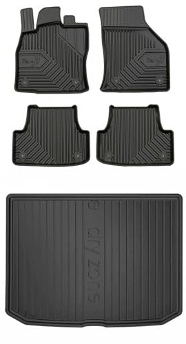 MOTOS Satz Gummifußmatten und Kofferraummatten passend für Audi A3 Sportback 8V 2013-2020 Hatchback, 5-türig, 2 Beifahrer, mit zusätzlichem Reserverad