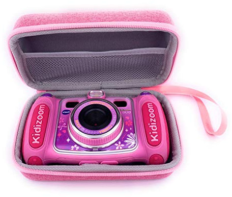 xcivi Harte EVA-Hülle für VTech Kidizoom Kamera für Kinder – kompatibel mit VTech KidiZoom Duo Selfie Cam, Kameratasche kompatibel mit Deluxe/Twist/Pix/Pix Plus Selfie-Kamera (Rosa)