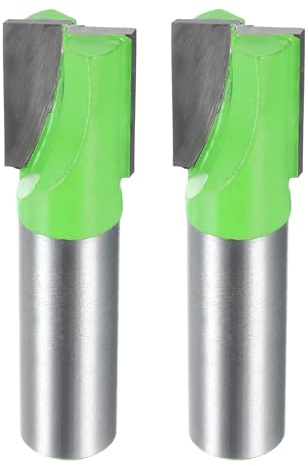 sourcing map 2 x Oberfräsen-Bits, Bohrer mit 1,27 cm Schaft, Hartmetallbestückt, Spoilboard-Oberflächenhobel, CNC-Fräs-Bit für Plattenabflachung, Holzbearbeitung, 16 mm Durchmesser, 20 mm Tiefe