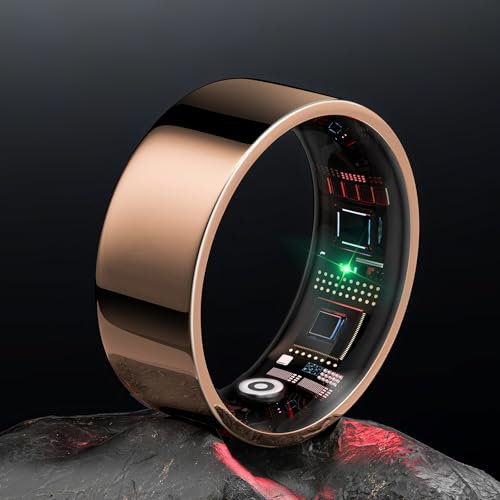 IUHFSIFS Smart Ring 4.Generation【Branchen Nr.1 – Messfehler 0】【Sportspezifisch – SGS Zertifiziert】Smartring für Damen Herren Schlafen, Herzfrequenz, SpO2, IP68 Wasserfest 200 Modi für Android IOS Gold