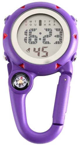 VOSO Multifunktionale leuchtende Clip-On-Karabineruhr Mini-Quarzuhr-Kompass, Clip On Leuchtende Multifunktionale Karabineruhr für Outdoor-Kletteraktivitäten