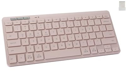 Bnnwa Tastiera Bluetooth senza fili, Bluetooth + 2.4 G, doppia modalità, piccola tastiera esterna portatile senza fili per tablet Android, telefono, iPad Pro, Air, Mini, iPhone