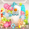 HILAVO Kit de guirlande de ballons tropicaux d'été avec étoiles irisées et ballons transparents bleu sarcelle, rose pastel, orange, jaune, vert citron pour hawaïen, Luau, Aloha, anniversaire, piscine