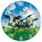 CHGCRAFT 12 Zoll Kühe grünes Gras Wanduhr batteriebetrieben leise Nicht tickende Bretter runde dekorative Uhr für Büro Haus Wohnzimmer Schlafzimmer Bad Küche Dekor