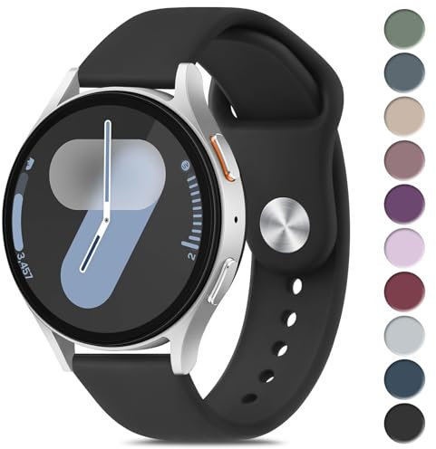 Oumida Correa Samsung para Samsung Galaxy Watch 7 6 40mm 44mm / FE 40mm / Galaxy Watch 6 Classic 47mm 43mm, 20mm Silicona Pulseras Reloj de Repuesto Deportiva para Mujer Hombre (Negro)