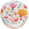 Bright Florals Large Cake Tin - Colourful Flowers Pretty Homeware Gifts Round Metal Storage Container for Baking 23 x 10cm