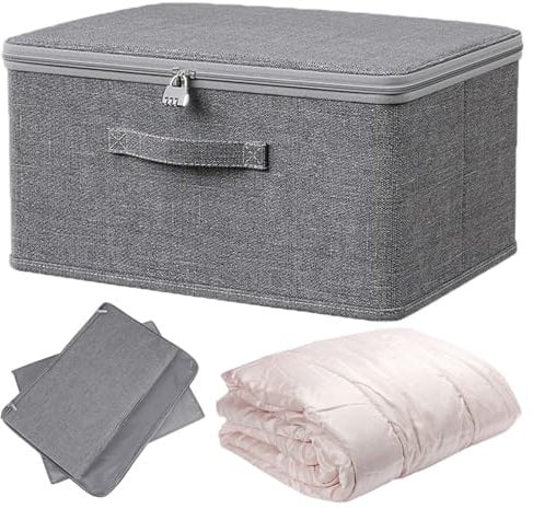 YUZHEDM Scatola con Serratura 30 * 20 * 14cm Scatola con Combinazione Pieghevole con Coperchio Organizer Medicinali da Armadio Adatta per Riporre Giocattoli, Vestiti, Trapunte, Medicinali
