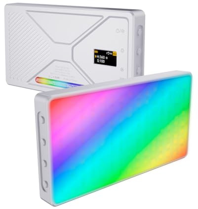 RGB Video Light 95+ CRI, 2500K-9900K mit 24 Szeneneffekten und 4000-mAh-Akku, Tragbare Fotografie-Beleuchtung für DSLR-Kamera, Live-Streaming, Videokonferenz