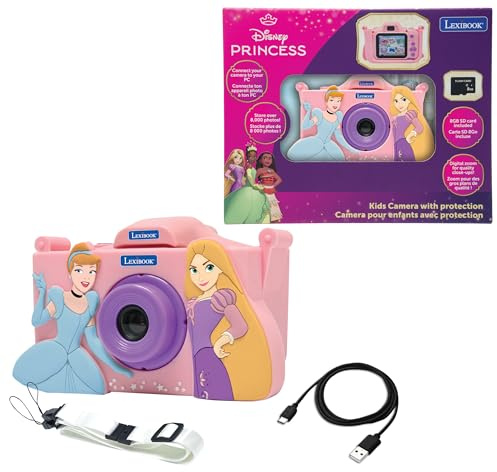 Lexibook, Disney Princesses Appareil Photo Enfant avec Étui, DJ078DP