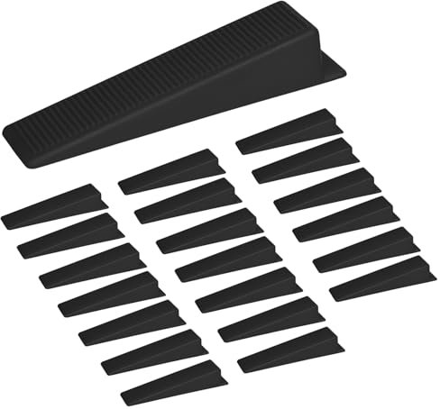 ASIRYVA Lot de 20 cales de panneau de clôture pour empêcher les claquements, les cliquetis, niveler et sécuriser les clôtures (noir)