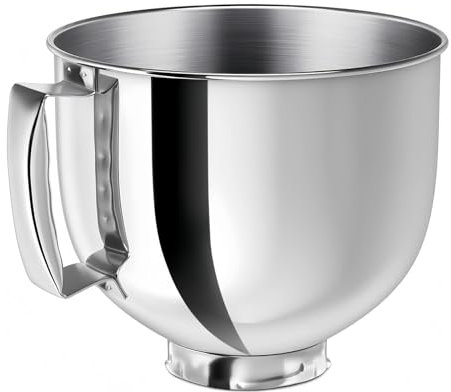 Neaxoyra Stainless Steel Mixer Bowl ，Compatible For KitchenAid Artisan Series 5 QT Tilt-Head Mixer
