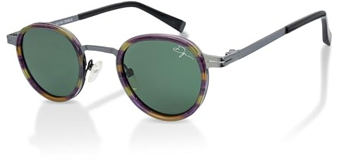 Infinity Leather Retro Round Polarized Sunglasses Shades Eye Glasses UV400 Protection Unisex